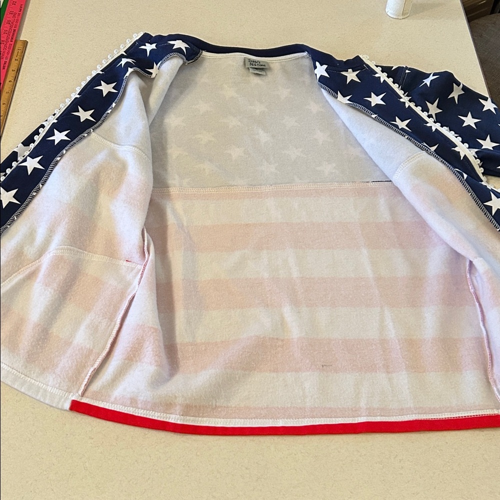Isaac’s Designs American Flag Zippered Jacket Size Medium (Ladies size 10-12) - Picture 8 of 17